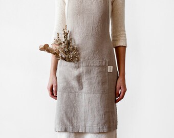 Natural Stone Washed Linen Apron