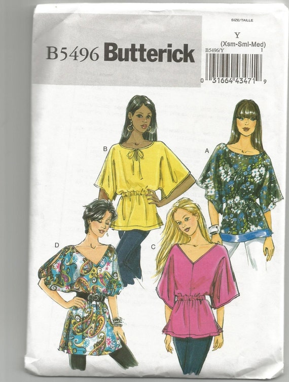 Kimono Pattern Butterick | uncut 5496 butterick sewing pattern tunic kimono sleeves size Kimono Pattern Butterick | uncut 5496 butterick sewing pattern tunic kimono sleeves size