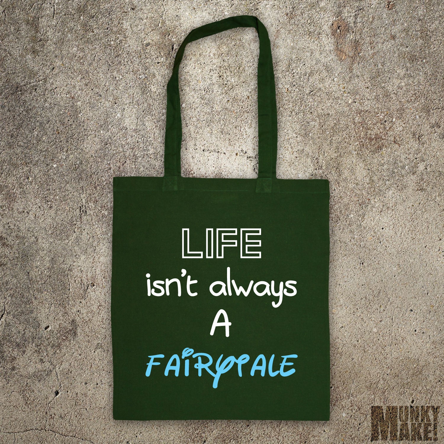 LIFE isn t always a FAIRYTALE like BANKSY tote bag shopper bag for life