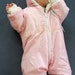 SALE*** Vintage Italian UPIM Baby Girl Snowsuit, Quilted Pink Baby Snowsuit, Baby Bunting Suit- Size 6-9 Months