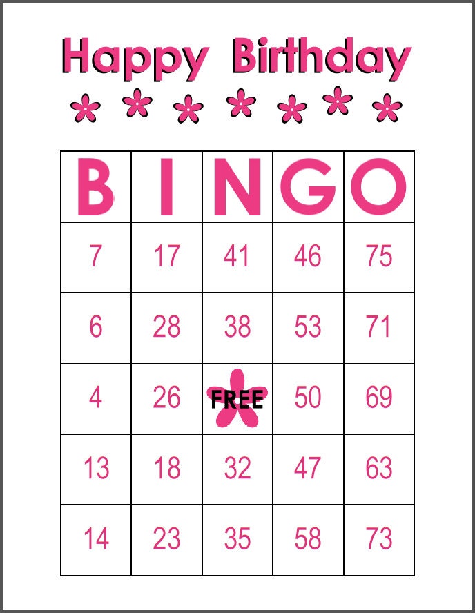 Birthday Bingo Cards Printable - Printable Templates Free