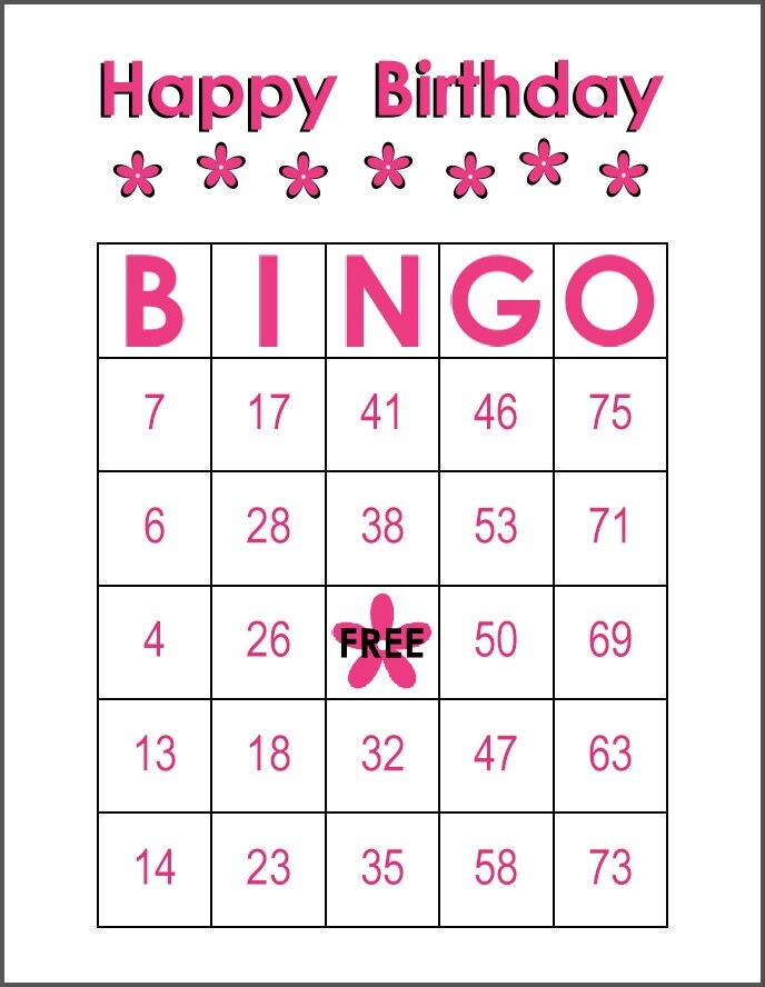 Free Printable Birthday Bingo Cards Printable Templates Free