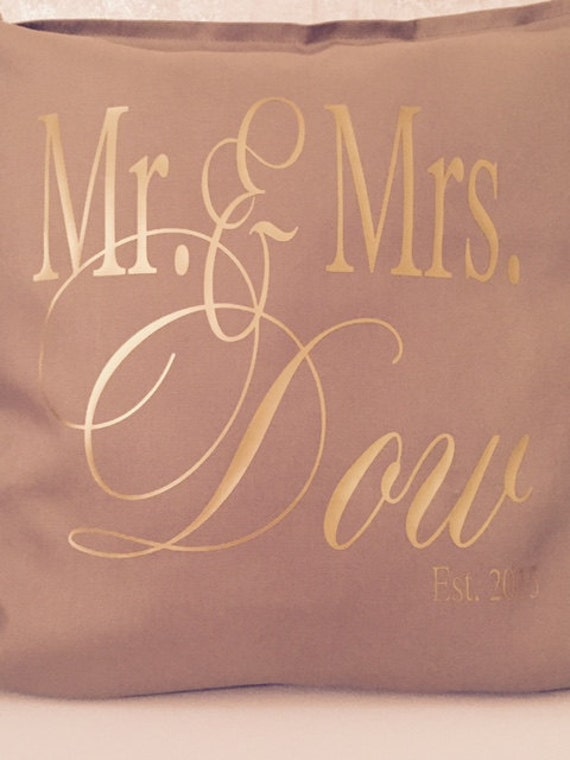 Personalized Mr. & Mrs. Pillow cover