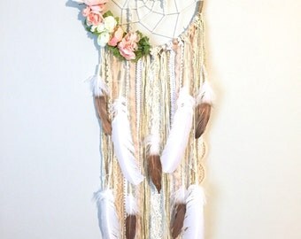 Dreamcatcher, Boho Dreamcatchers, Flower Dreamcatcher, Modern Wall Hanging, Boho chic Dream catcher, Dreamcatcher Wall Hanging, 3 Sizes