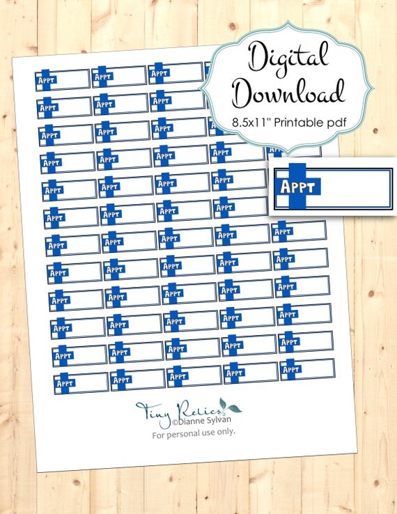 Printable Medical Appointment Reminder Stickers For Planners
