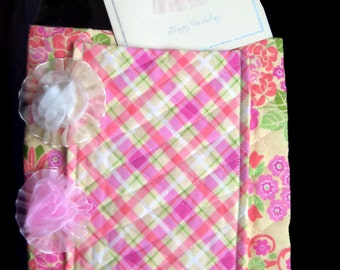 Ballerina Bag SALE, Princess Bag, Teen Young Girl Dancing Accessory, Pink Tangerine Plaid Med Bag, Birthday Card Removable Flower Pin