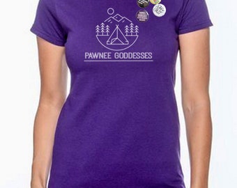 Parks and Recreation. Pawnee Goddess We're Freaking Awesome shirt for women. **Check out our button combos!**