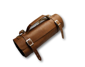 Vicenza Leather Knife Roll - Walnut Brown ( KR-53 )