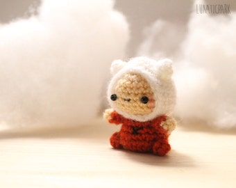 Cute chibi Finn pijama amigurumi adventure time character