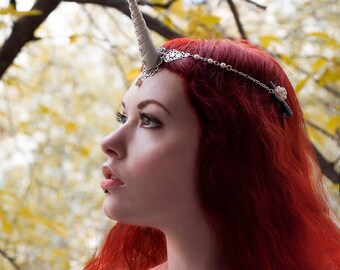 Unicorn Horn Headpiece Headdress Circlet, Fantasy Pegasus Hairband