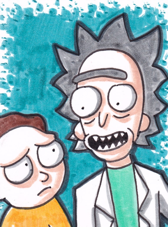 Rick and Morty Artist Trading Card ACEO 2 1/2 x 3