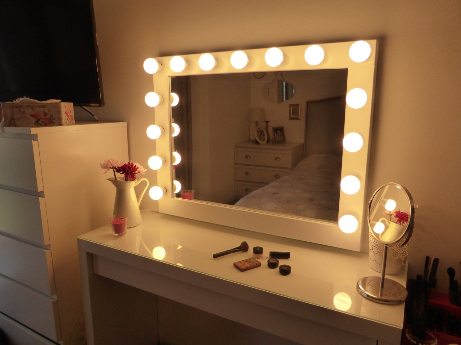 ikea meja malm makeup with mirror large vanity mirror Hollywood lighted