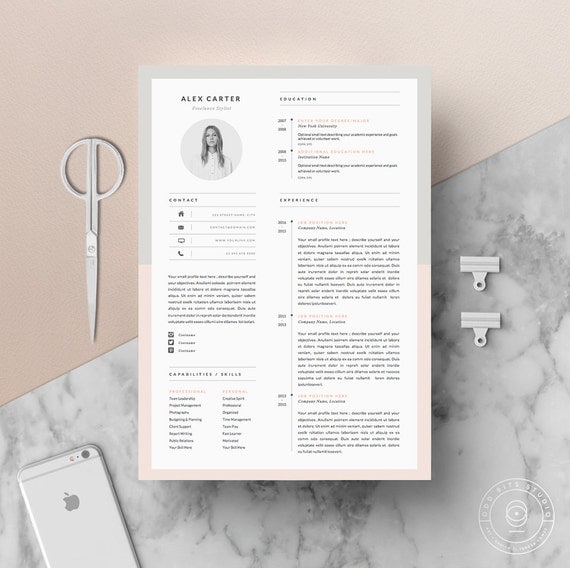 modern resume template  u0026 cover letter icon set for microsoft