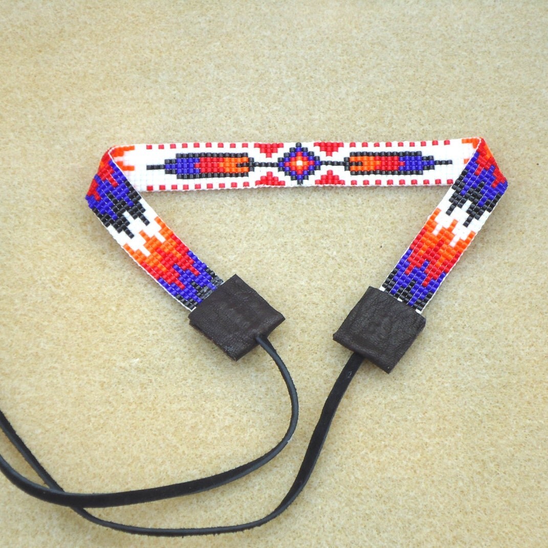 Beaded choker necklace seed bead choker Native American