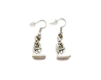 Microscope Earrings Science Earrings STEM Earrings Biology Earrings Chemistry Earrings Microscope Jewelry Science Jewelry Science Gifts