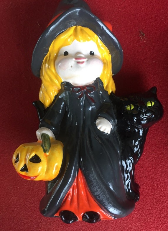 Vintage Halloween witch ceramic figurine by RB Japan