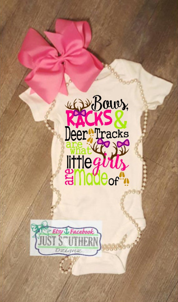 Bows Racks and Deer Tracks Little Girls Made by JustSouthernDzignz