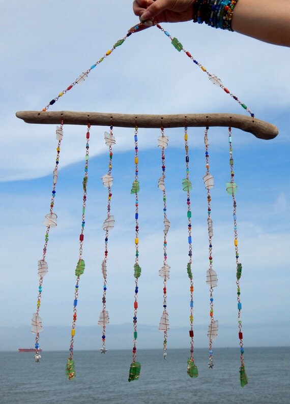 Sea Glass Wind Chime With Genuine Sea Glass Unique Coastal   Il 570xN.870715991 Onp5 