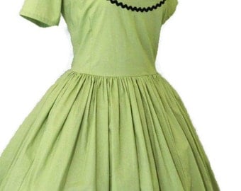Green Dress - Retro Dress - Pinup Dress - Tuxedo Dress - Pin Up Dress - Pin Up Clothing - Rockabilly Dress - Custom Size - Plus Sizes