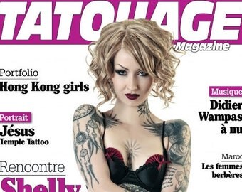 MAGAZINE/POSTER Shelly d'Inferno for Tatouage Magazine, signed copy, interview & A3 pullout poster