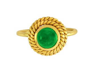 Emerald gold ring | Etsy