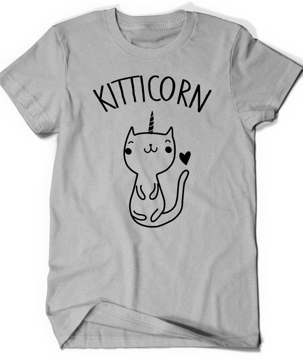 Cute Cat  T Shirt  Kitticorn Kitty Kitten T Shirt  Tee Men Womens