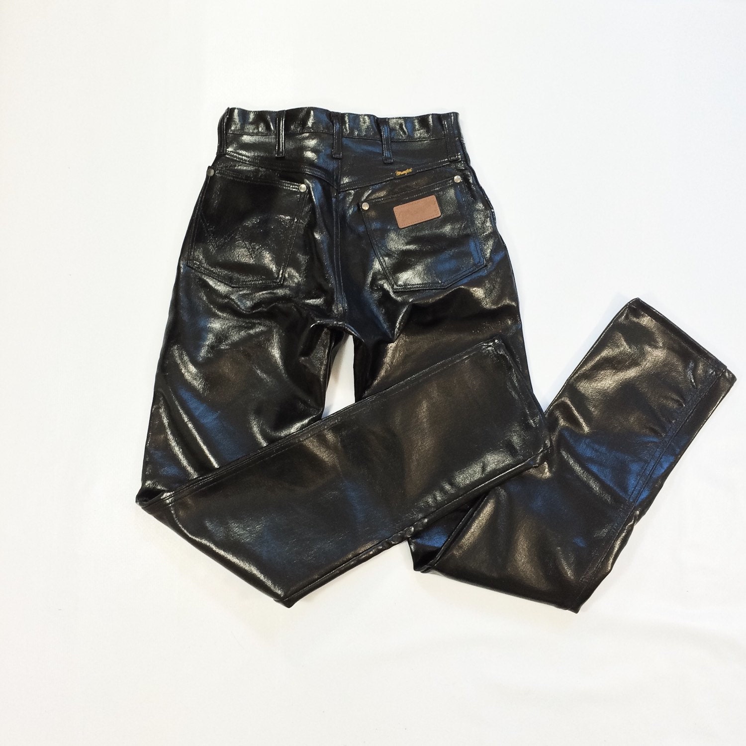 high waisted faux leather jeans