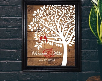 Wedding Gift, Anniversary Gift, Home Decor, Housewarming Gift, Unique Wedding Gift, Last Name Decor, Wedding Date, Wedding Tree Print
