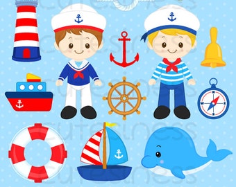 Nautical Clipart, Nautical Clip art, Sailor Clipart, Navy Clipart, Ship Clipart, Nautical Clip art