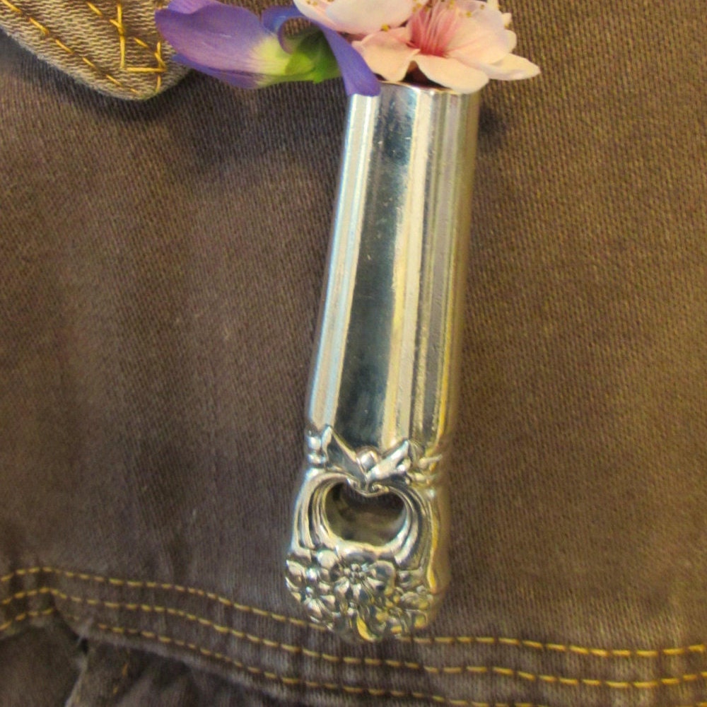 Lapel vase. Lapel pin created from a vintage 'Eternally