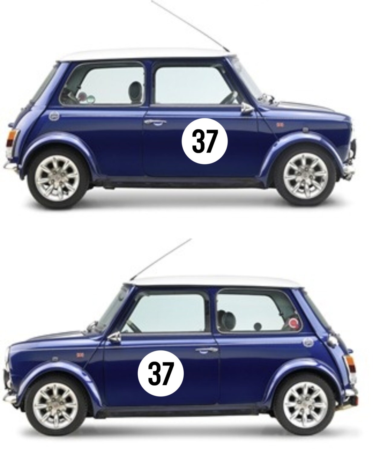 Classic Mini Competition Numbers Vinyl Decal Sticker NEW