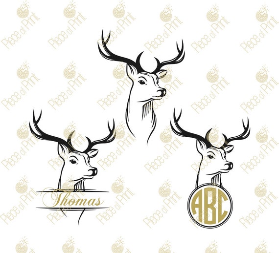 Download Deer Head Monogram Frames svg Deer Head svg Deer by ...