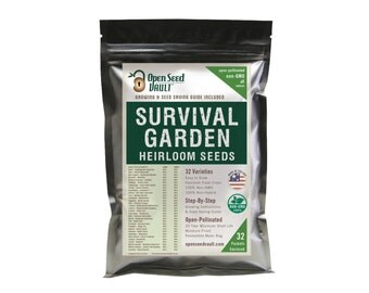 15,000 Seed Garden and Vegetable Seed Non-Gmo, Non-Hybrid, 32 Heirloom Seed Variety Kit DIY Gear Gift Emergency Survival