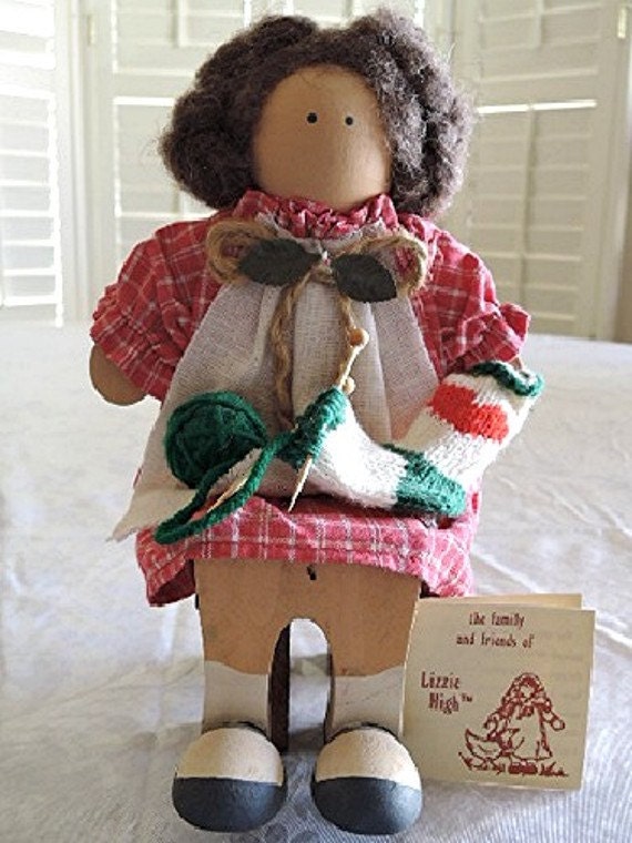 Lizzie High 1997 LAURA VALENTINE Doll with Bench Handcrafted