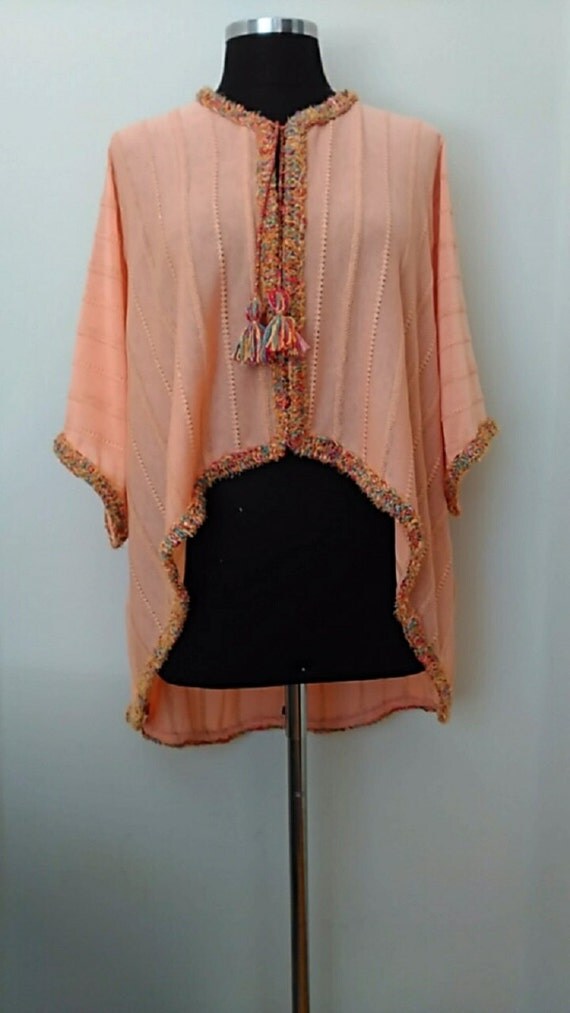 Kimono & Jacket Evening Coat Stripe Cropped by HandmadebyNadya