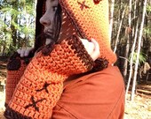 With Color options,Ewok Hood with gloves,Ewok costume,hooded neckwarmer,hooded cowl