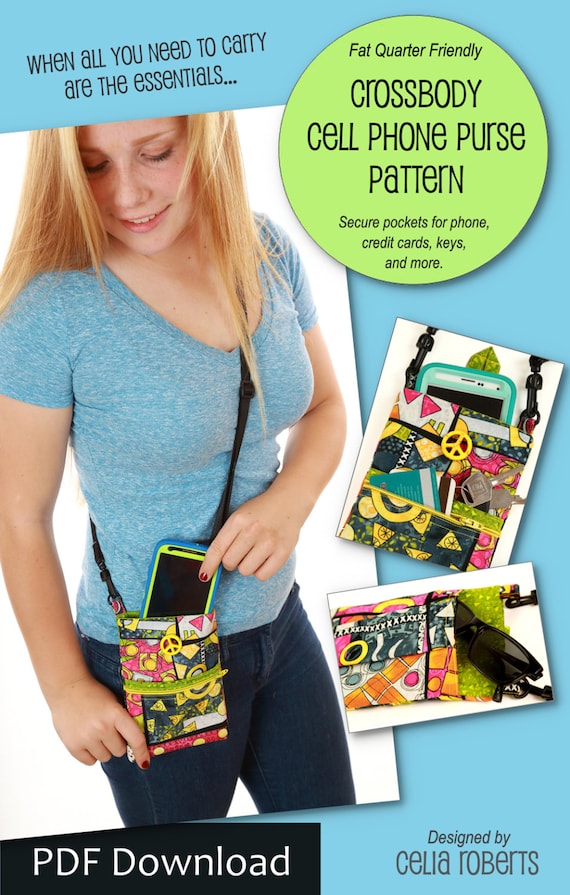 PDF Crossbody Cell Phone Purse Sewing Pattern by CeliaCrafts101