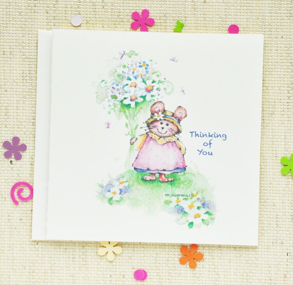 Thinking of You card Thinking of you note card Cute Note