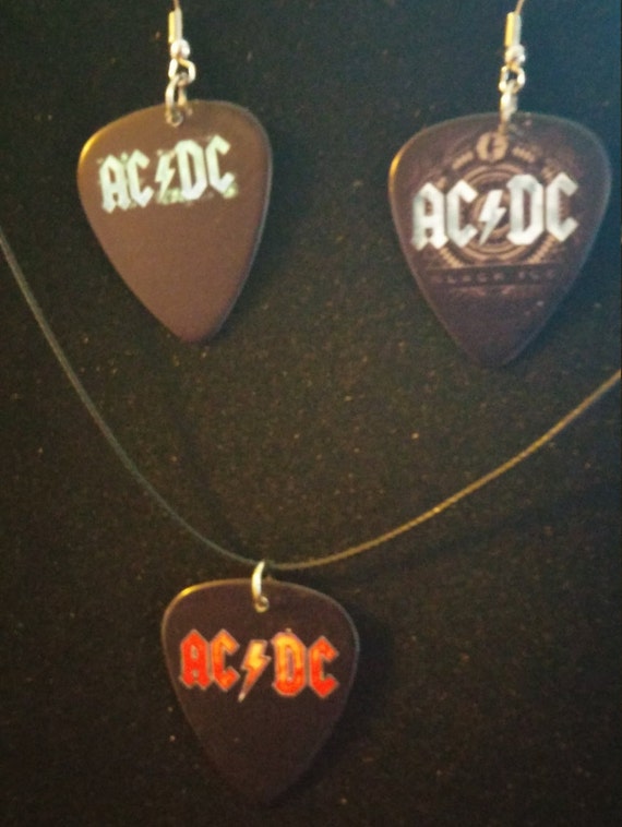 Items similar to AC DC Jewelry Set: Earrings and Necklace on Etsy