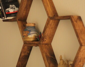 Honeycomb Shelves, (4" Depth), Hexagon Shelves, Geometric Shelves