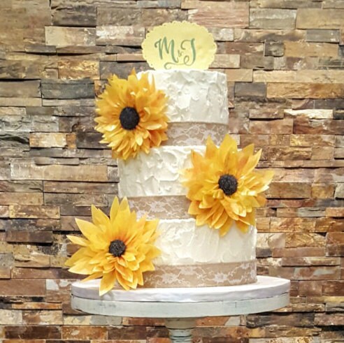 wafer paper cake sunflower