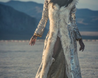 Sequin Faux Fur Coat (Multiple Colors)- Fabulous Burning Man Festival Coat