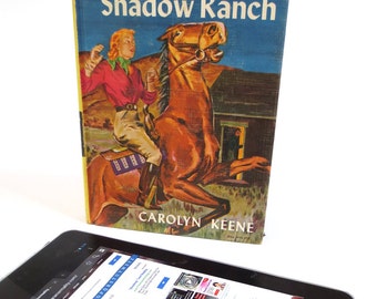 Nancy Drew Kindle Case with Horse on Cover, Western Style Fabric, Fits Kindle Fire, Paperwhite, Voyage, Nook, Galaxy Tab, Nexus 7, LG Pad