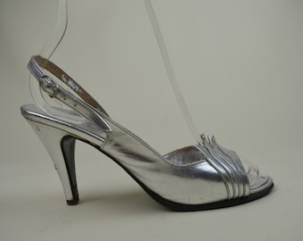 silver disco heels