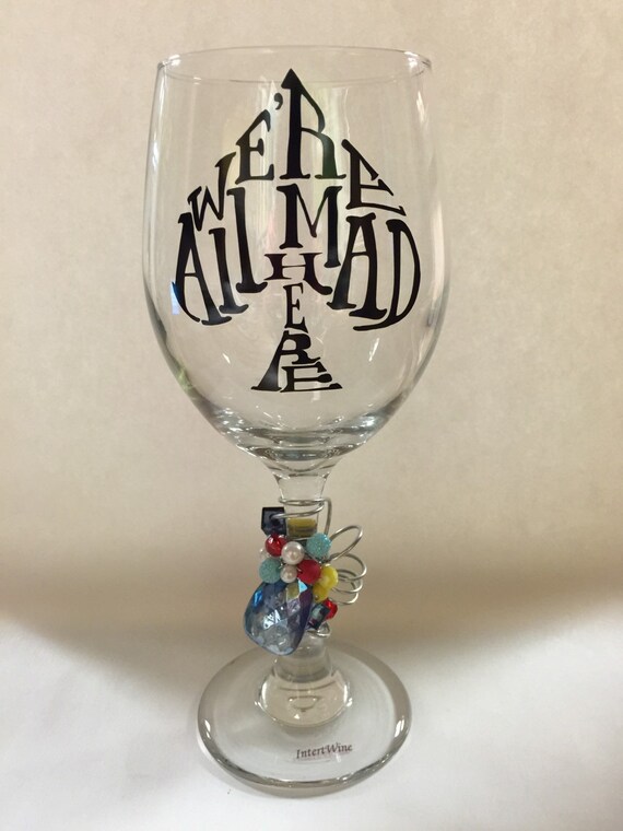 Alice in Wonderland Wine Glass Disney Wine by IntertWineDrinkware