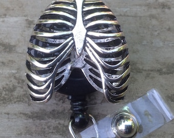 3D Rib Anatomical Retractable Badge Reel/*RECOMMEND WITH SLIDE on clip*/Xray tech/Graduation Doctor/Radiology