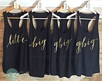 Big little reveal, big little tank top, Big Little Sorority Little Big, reveal shirt, gbig, Big Little Shirts, Sorority Shirts, greek
