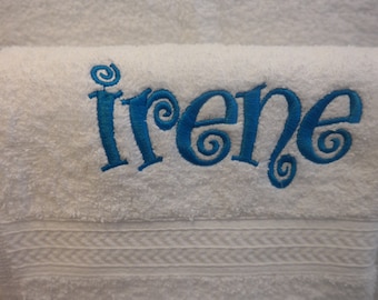 Hand Towel w/ Monogram (Personalized) Embroidered