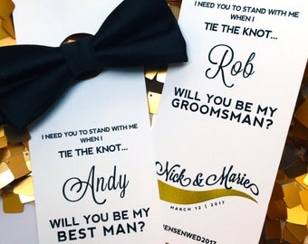 Will You be My Groomsmen Bow Ties / Asking Groomsmen Bow Ties for Wedding / Cool Groomsmen Gifts Bow Ties / Ask Groomsman Proposal Card