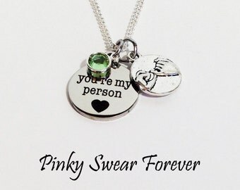 Grey's Anatomy, Youre My Person, You're My Person Necklace, Pinky Promise, Pinky Swear, Gift for Girlfriend, Gift for Wife, Girlfriend Gift
